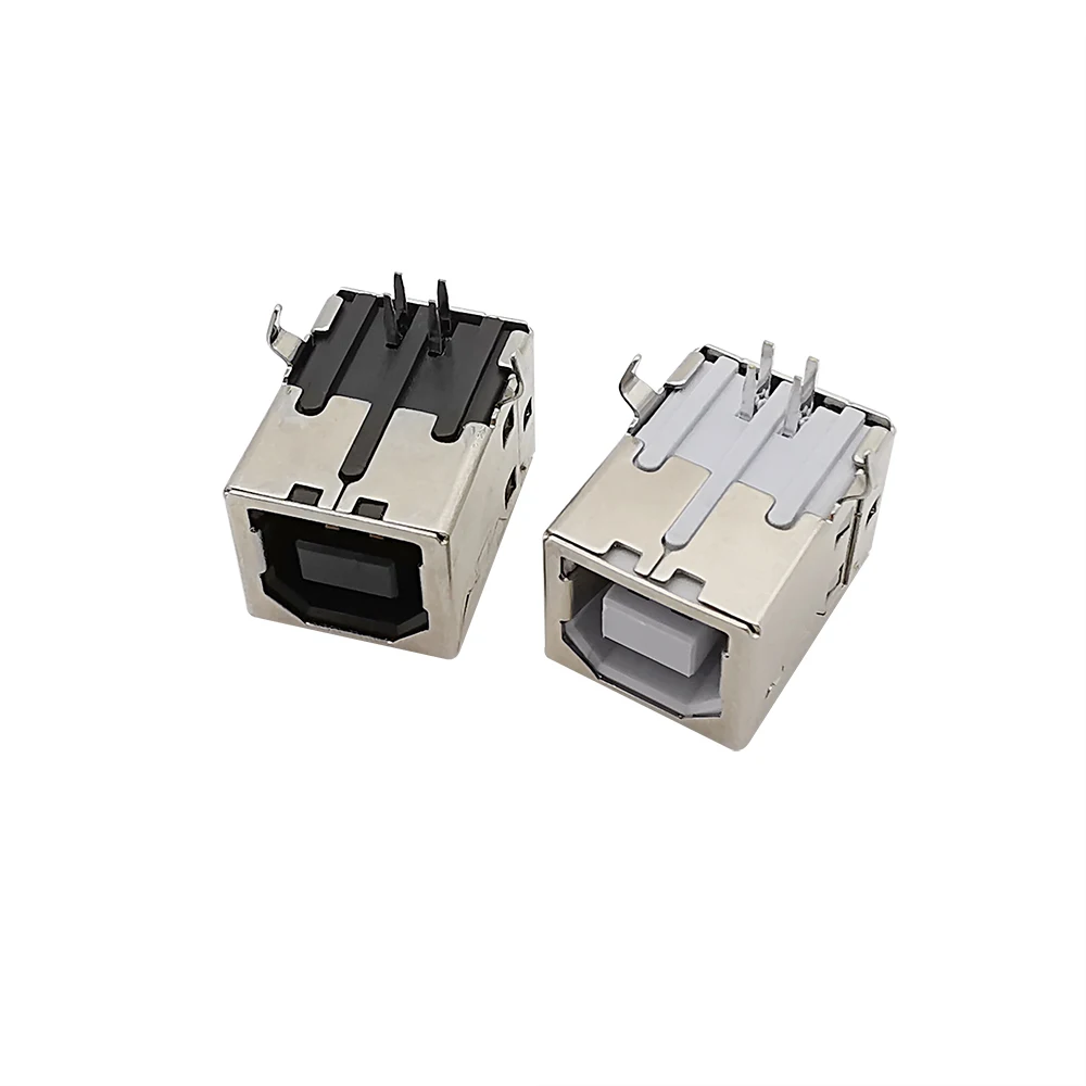 Conector hembra USB tipo B, conector PCB de soldadura de 90 grados para interfaz de datos de impresora, 5/10/20 Uds.