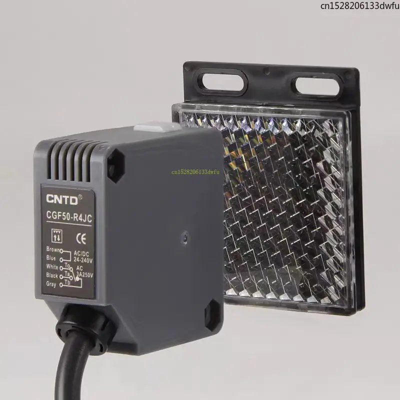 CNTD interruptor fotoeléctrico cuadrado de reflexión de espejo CGF50-R4JC Sensor M50 normalmente abierto + normalmente cerrado 24V - imagen 2