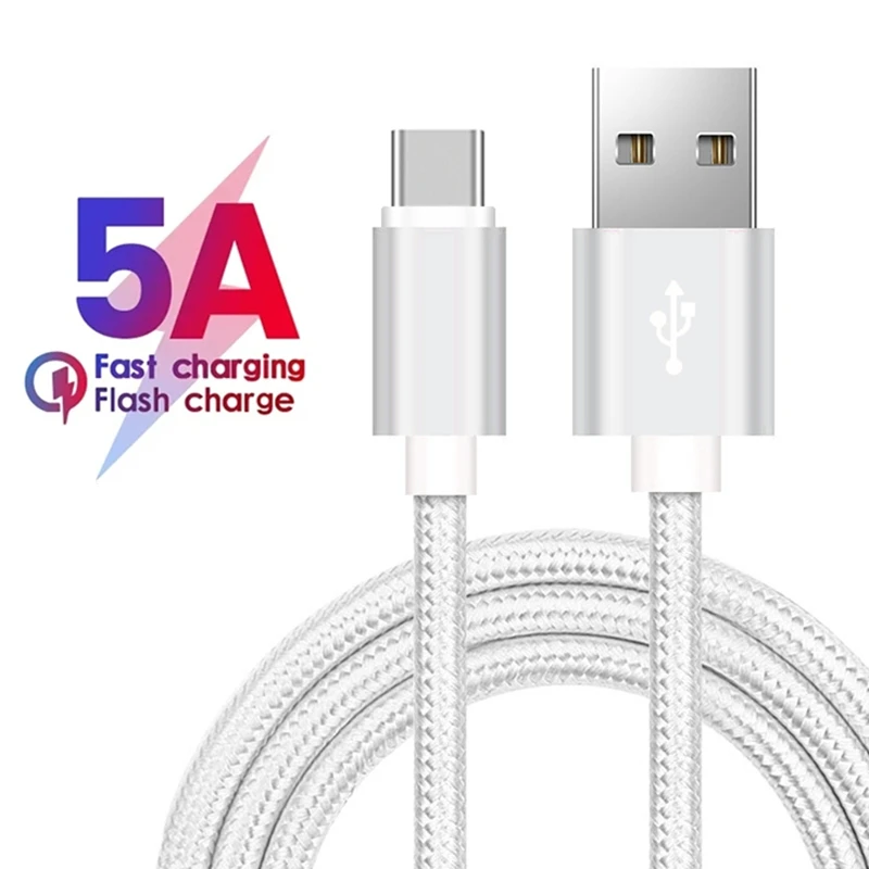 Cable de carga rápida USB tipo C para Samsung S23 A55 A35 Xiaomi Redmi Note 13 POCO X5 Huawei Nova 11 Realme iQOO Cable trenzado 3m - imagen 2