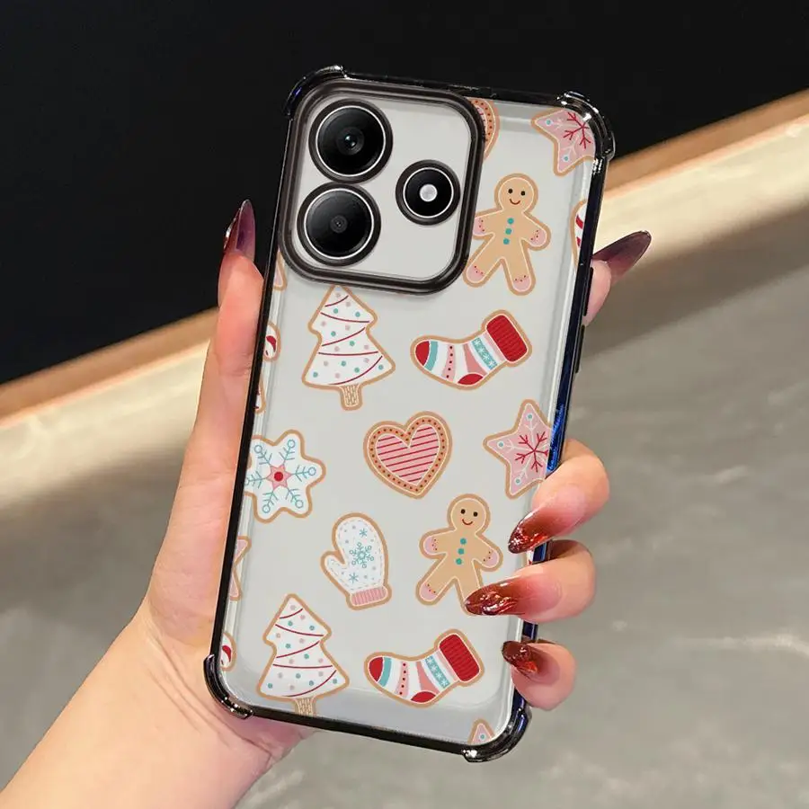 Funda transparente para teléfono Xiaomi Redmi Note 14 Pro Plus 11s 11 12 13 10 Pro 9S 10s 10 Lite lindo elemento navideño creativo - imagen 4