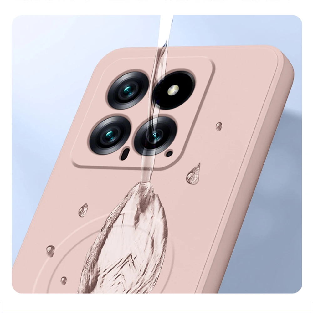 Funda de carga inalámbrica magnética de silicona líquida cuadrada para Xiaomi Mi 14 Ultra Mi 13 Pro Mi14 para Magsafe cubierta negra a prueba de golpes - imagen 5