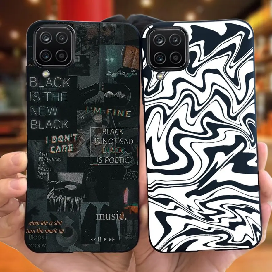 Para Samsung Galaxy A12 M12 Cool Fashion funda de teléfono pintada para Samsung A12 M12 A125F A127F Color caramelo fundas de silicona suave TPU - imagen 4