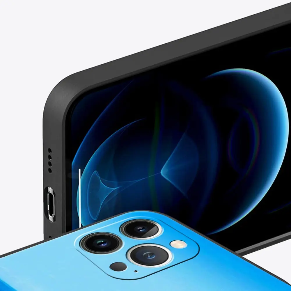 Funda de teléfono de lujo para iPhone, carcasa de silicona negra para modelos 13, 15, 14, 12 Mini, 11 Pro MAX, XR, X, SE, XS, 7, 8 Plus - imagen 4