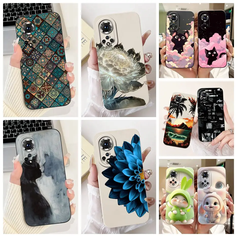 Para Honor 50 Pro funda RNA-AN00 moda caramelo pintado cubierta suave silicona mate funda de teléfono para Honor 50 Honor50 Pro Fundas parachoques