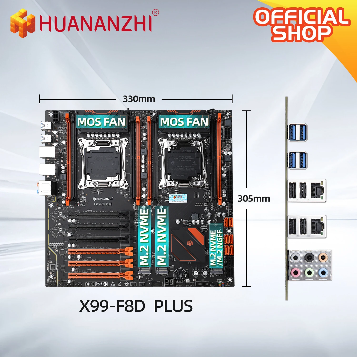Placa base HUANANZHI X99 F8D PLUS LGA 2011-3 XEON X99 con kit combinado Intel XEON E5 2680 V4 * 2 compatible con DDR4 RECC NON-ECC RU - imagen 5