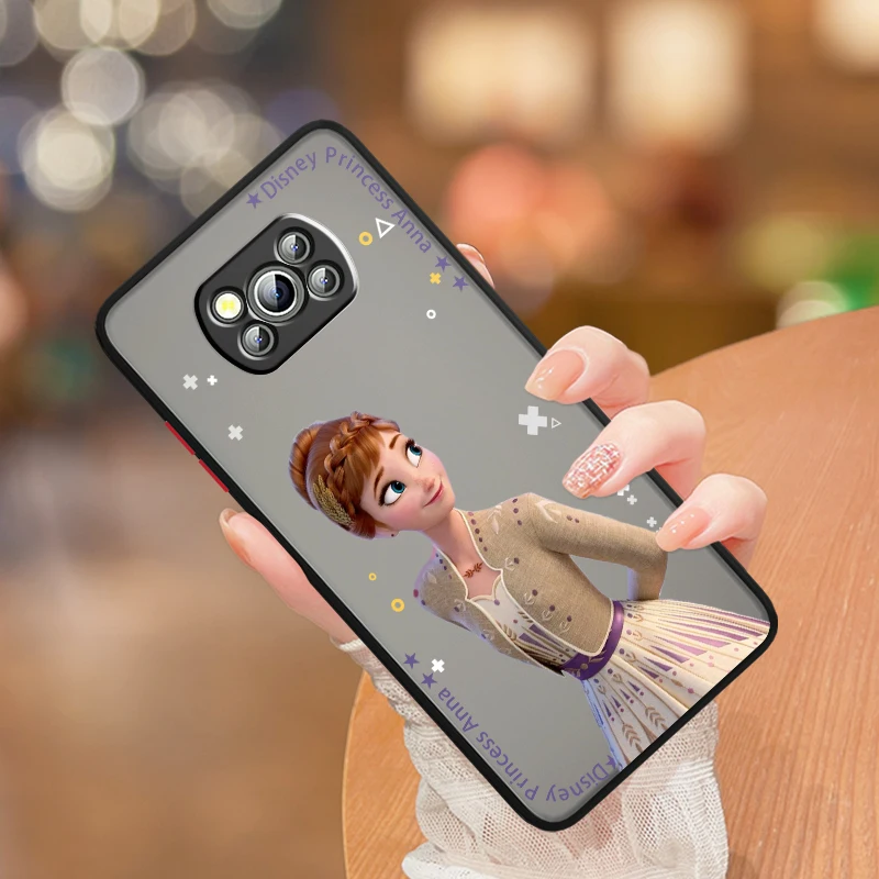 Disney Frozen Princess Ariel Frosted translúcido para Xiaomi Mi Poco X5 X4 X3 M6 M5S M5 M4 M3 F5 F4 F3 F6 Pro 5G TPU Phone Case - imagen 4