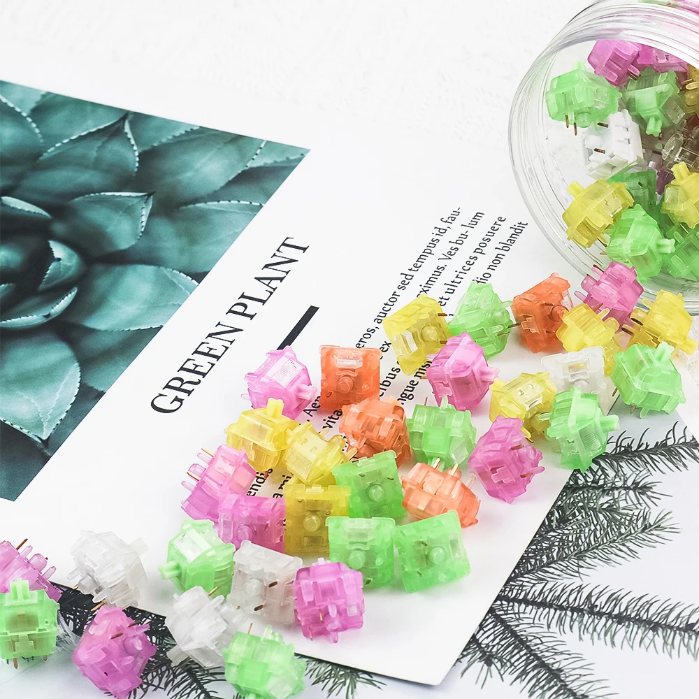 MMD interruptor de tinta lineal para teclado mecánico, Interruptor táctil RGB SMD, 53g, 45g, 38g, 62g, 5 pines mx para juegos, PC POM Factory Lubed