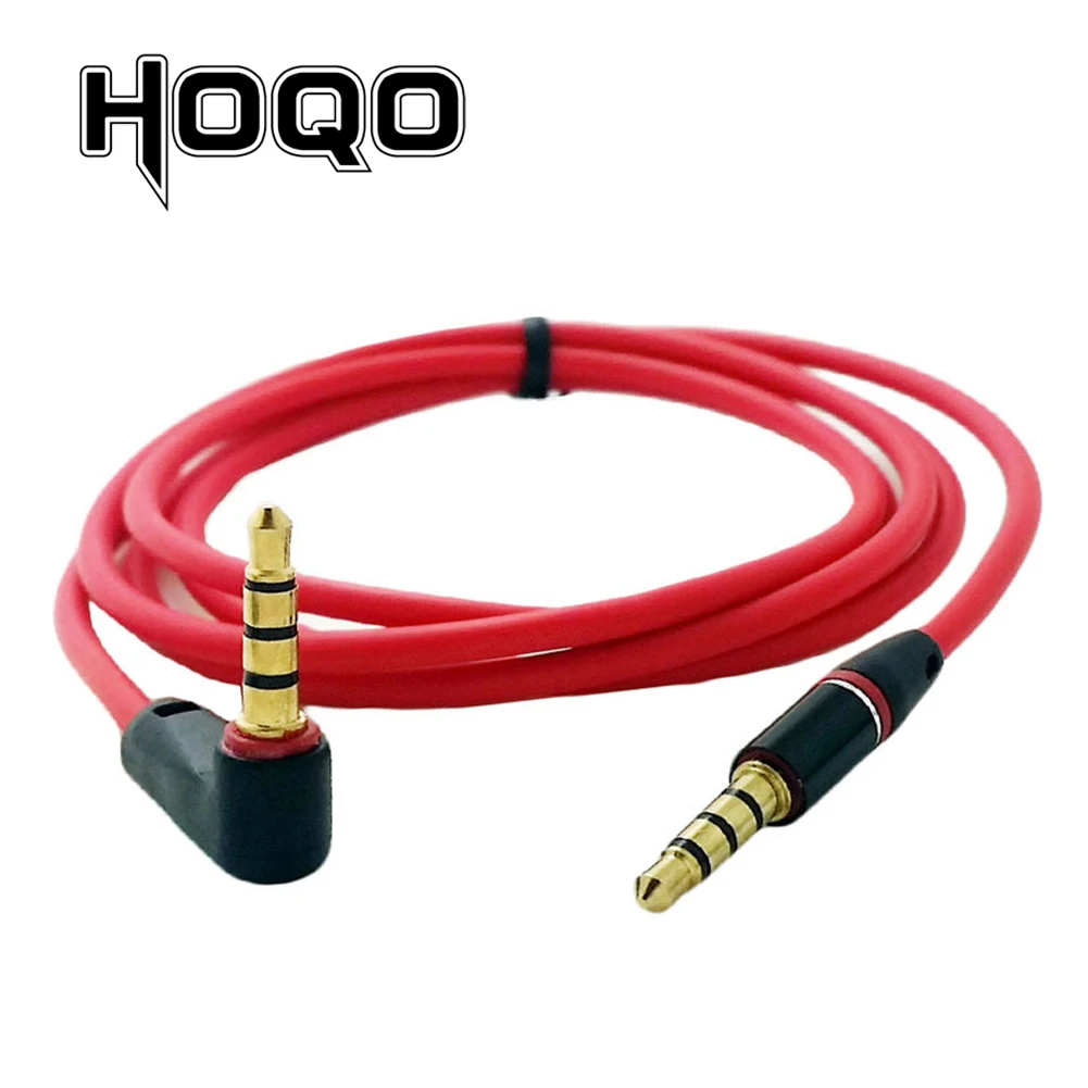 Cable de Audio para coche trrs macho a macho, auriculares para teléfonos, ángulo de 90 grados, 4 polos, Cable de Audio con enchufe de 3,5mm a 3,5mm, 1/8
