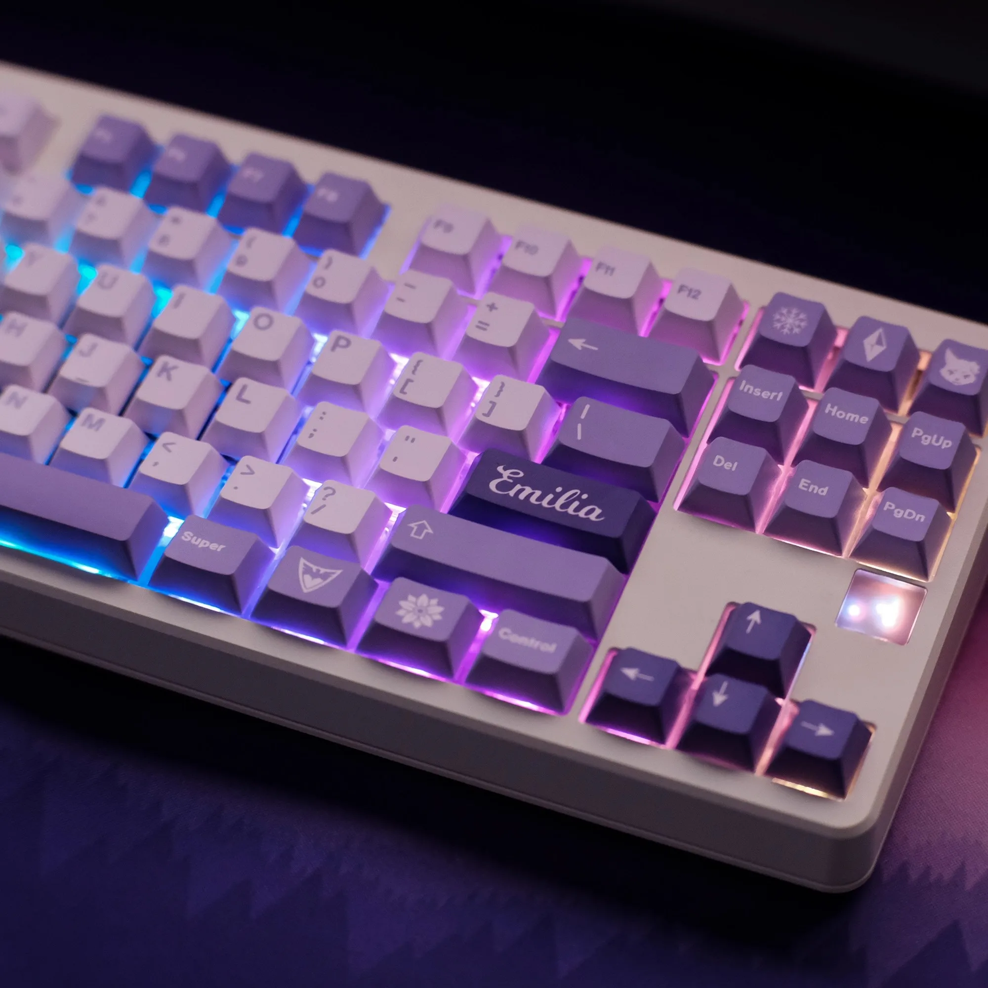 MiFuny-teclas con tema de bruja pura helada, teclas PBT con perfil de cereza púrpura, tapa de teclado personalizada para teclado mecánico, regalos para jugadores de PC - imagen 4