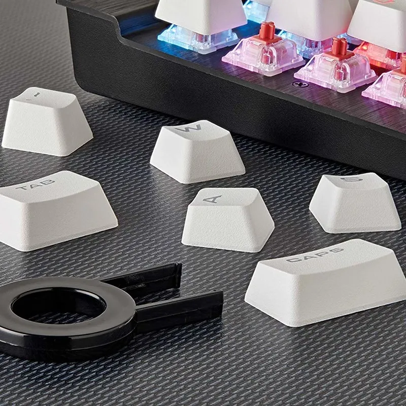 Teclas PBT blancas de 104 teclas para Corsair K70/K95/K63/K65 RGB/STRAFE RGB, teclas con retroiluminación, textura mate, resistentes al desgaste, versión estadounidense - imagen 3