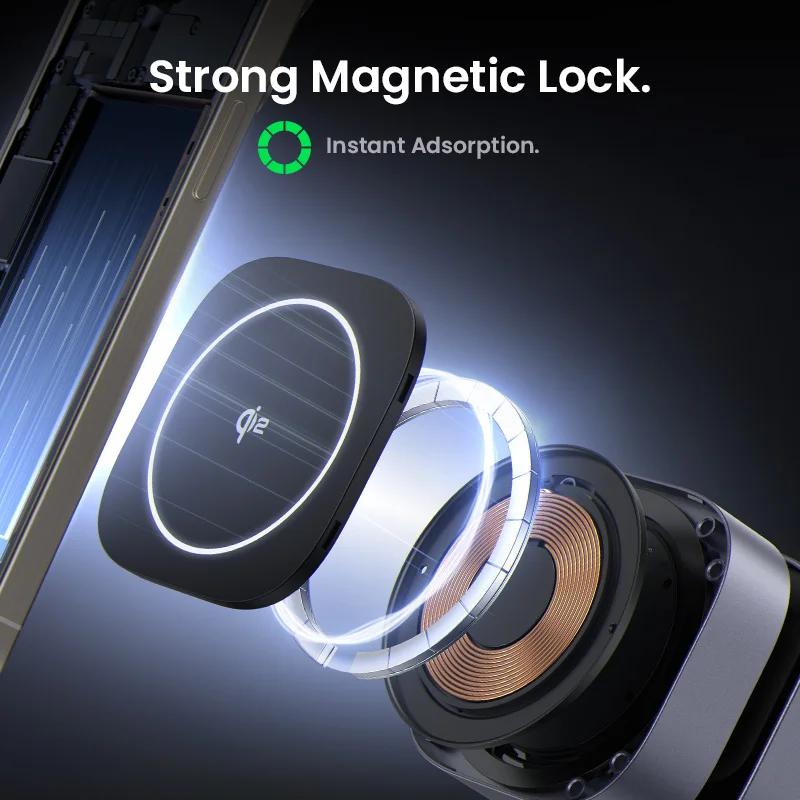 UGREEN Qi2 15W soporte de cargador inalámbrico magnético soporte de carga 2 en 1 para iPhone 16 17 Pro Max/AirPods para cargador rápido MagSafe - imagen 5