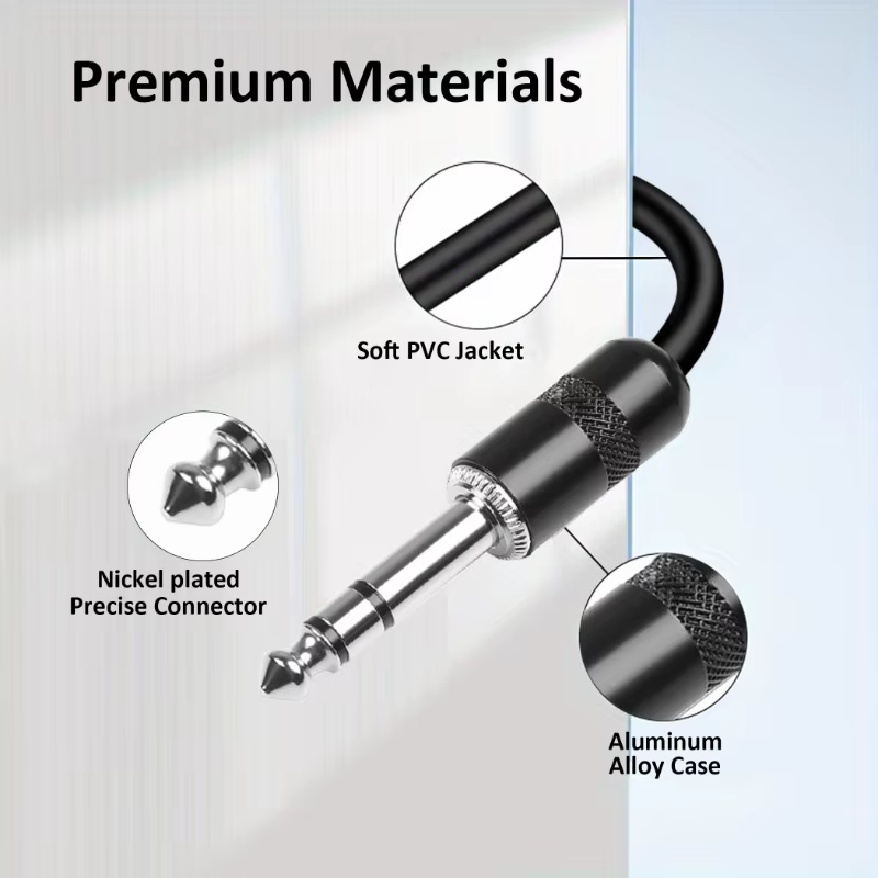 Cable de Audio XLR macho a 6,35mm, XLR giratorio de 3 pines hembra a 1/4 TRS, Cable de micrófono equilibrado para mezcla de amplificador de bajo y guitarra - imagen 5