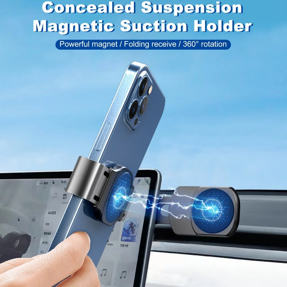 Soporte magnético para teléfono portátil, soporte lateral para teléfono, soporte de navegación GPS, soporte plegable para teléfono inteligente para IOS y Android - imagen 2