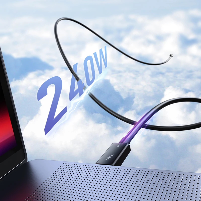 CABLETIME Thunderbolt 5 Cable de datos certificado Intel 120Gbps PD 240W Cable de carga rápida 8K60Hz tipo C para Mac/PC iPad SSD - imagen 5