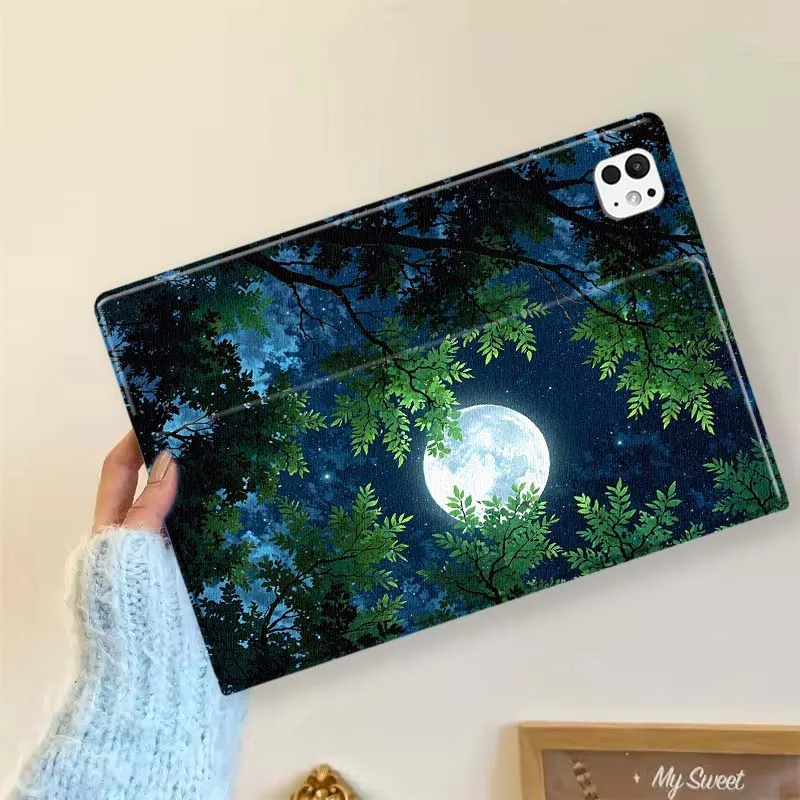 Colorido árbol de luz de luna arte para iPad Pro Mini 1 2 3 4 5 6 7 7ta generación 12,9 10,5 13 11 7,9 8,3 M4 pulgadas funda para tableta - imagen 4