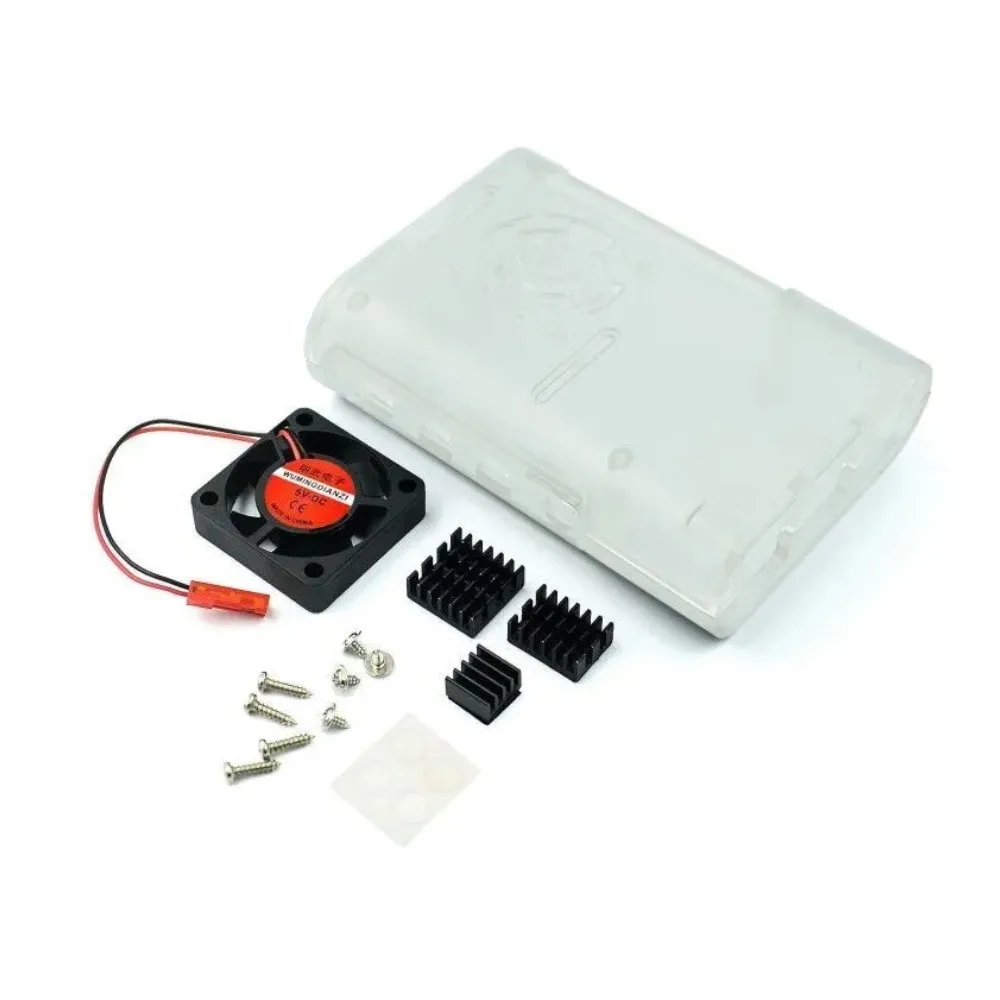 Para Raspberry Pi 4B ABS caja moldeada por inyección con ventilador de disipación de calor blanco y negro - imagen 2