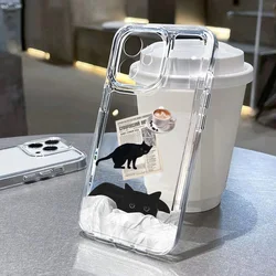 Funda Transparente TPU para iPhone 16 Pro Max – Diseño Gato