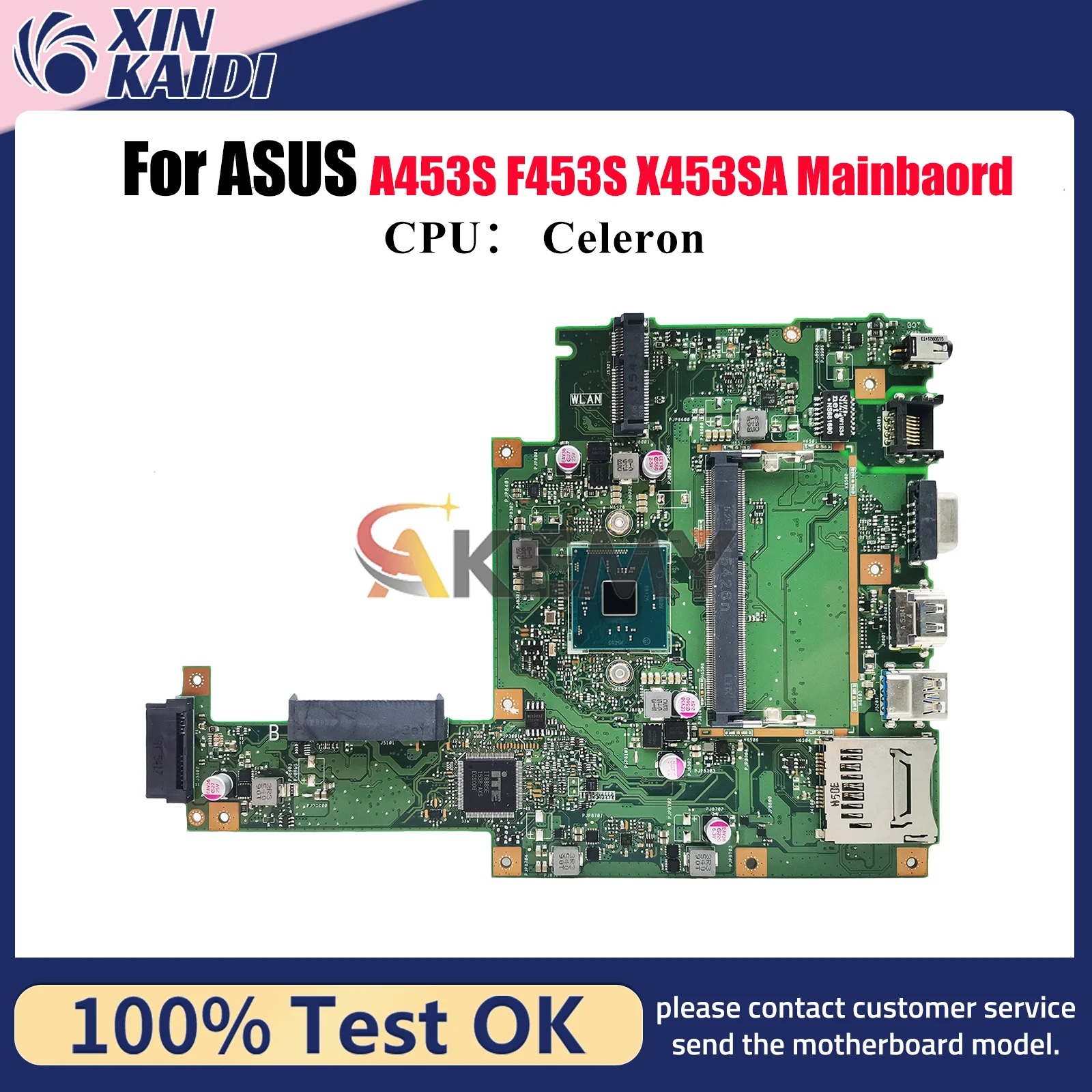 Placa base para ordenador portátil X453SA para ASUS VivoBook A453S X453SA F453S X453S placa base para portátil con CPU Celeron 100% pruebas OK envío rápido