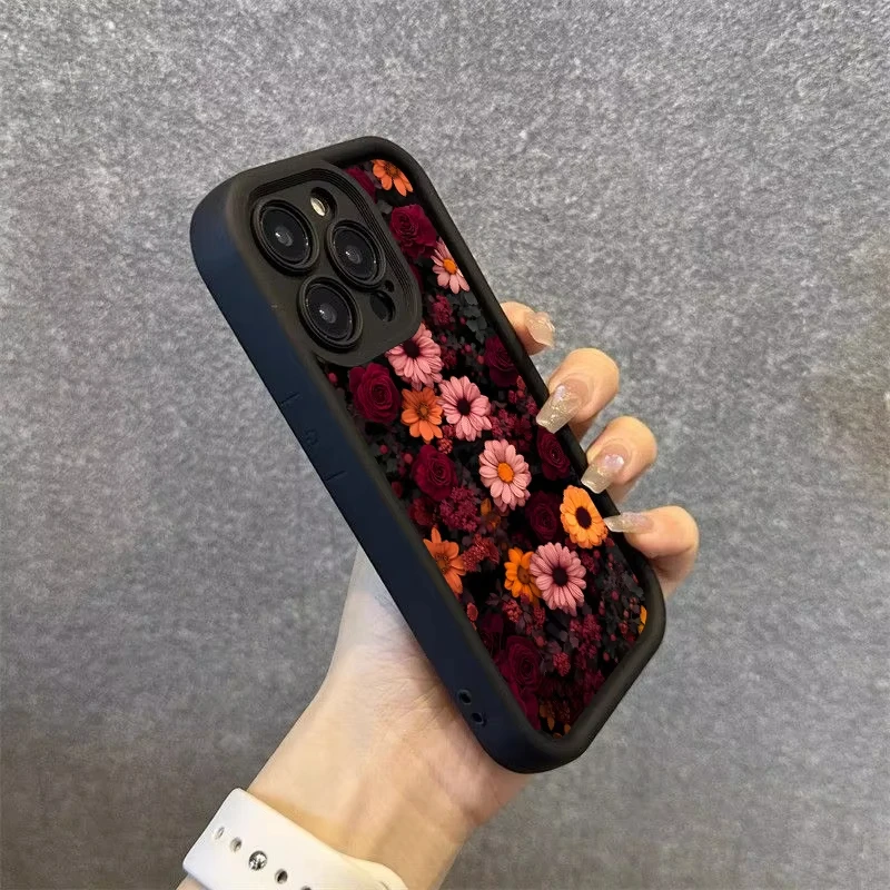 Funda de teléfono Vintage con flores de arte rosa para Samsung Galaxy S25 S24 S23 S22 S21 Ultra Plus S20 FE A55 A54 A35 A15 funda suave de silicona - imagen 3