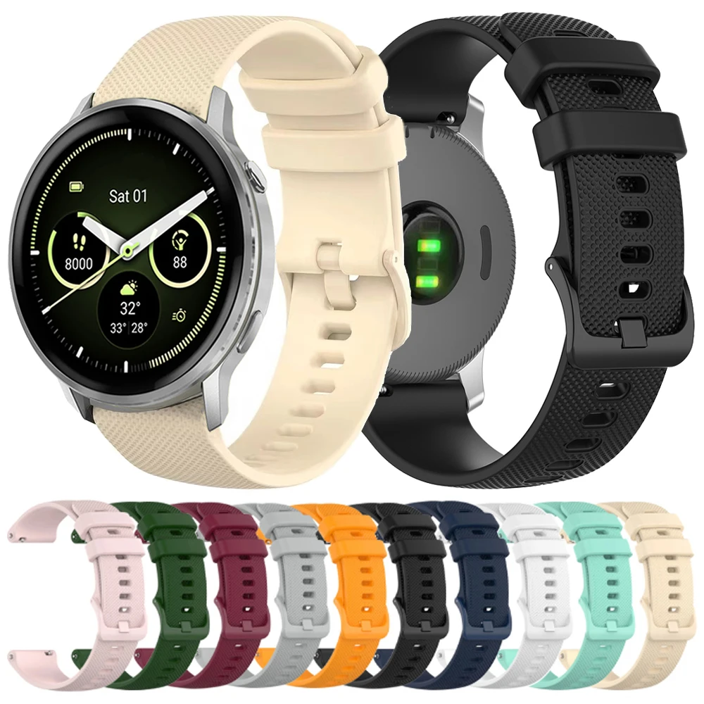 Correa deportiva de silicona de 20 a 22mm para Garmin Venu 4 45mm/Forerunner 165 265 570 bandas para pulsera Garmin Vivoactive 6 5 4/Venu 3 Sq2