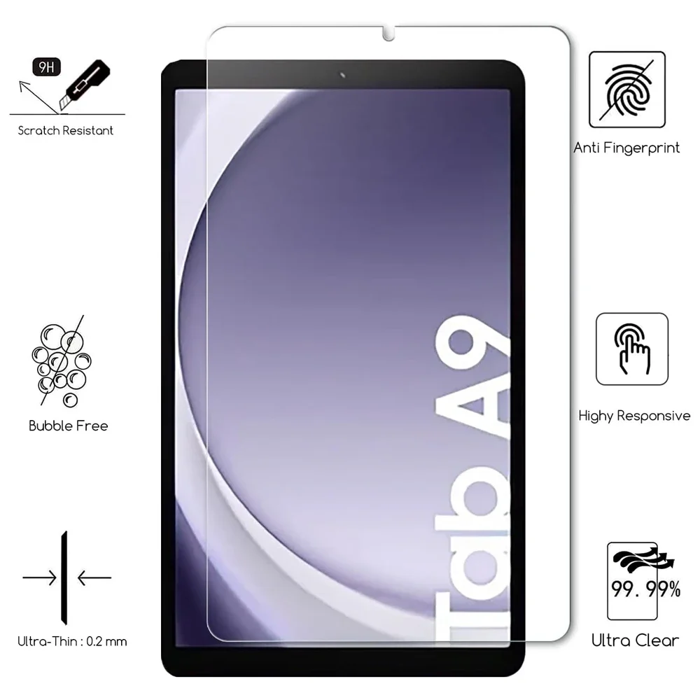 Protector de pantalla de vidrio templado para Samsung Galaxy Tab A9, 8,7, 2023, SM-X110, SM-X115, X110, X115, X117, accesorios para tableta, 2 uds. - imagen 3