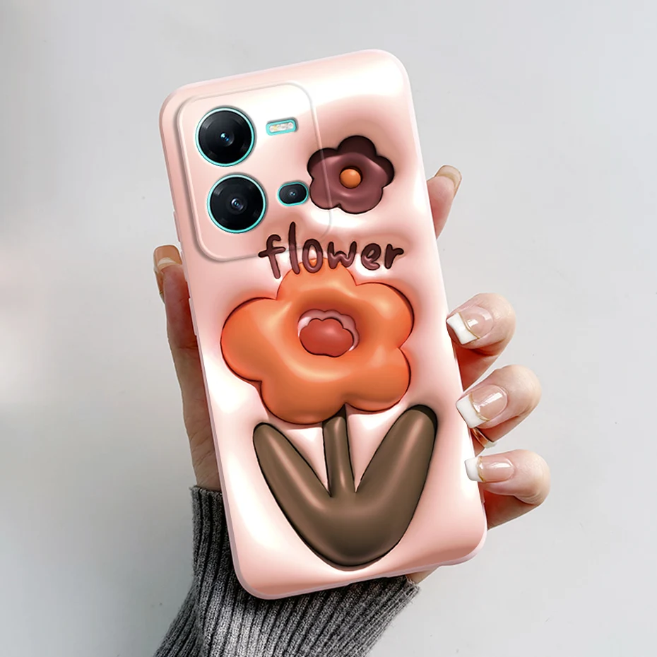 Funda de silicona para vivo V25 5G, carcasa de TPU suave pintada con conejo, Panda, 5G - imagen 3