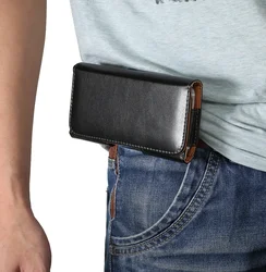 Funda Cuero PU con Clip Cinturón – Riñonera Móvil Universal