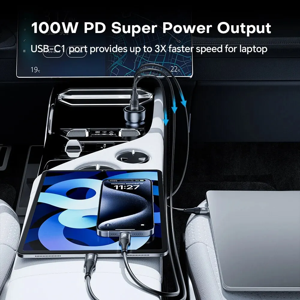 Cargador de coche ASOMETECH 138W USB tipo C cargador GaN 100W 65W 45W 20W PPS PD QC3.0 cargador rápido para ordenador portátil iPhone 15 Samsung S23 - imagen 4