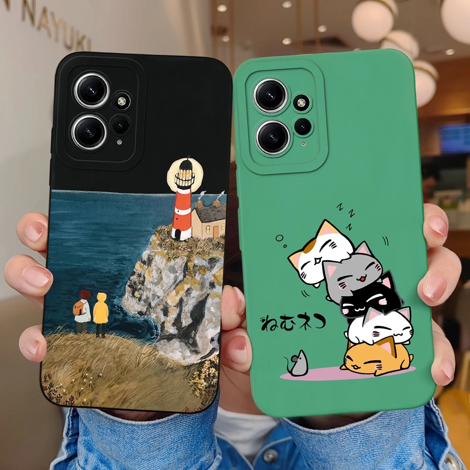 Para Xiaomi Redmi Note 12 12S 4G 5G Funda de silicona líquida suave protección de cámara Funda de teléfono antideslizante para Redmi Note 12 S Funda - imagen 2