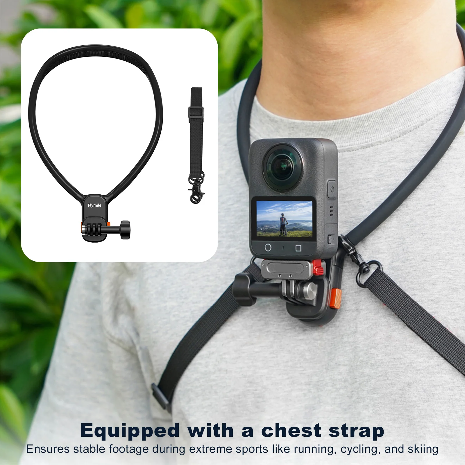 Soporte para el cuello para cámara DJI Action 5 Pro/Osmo 360, soporte para el cuello, soporte para el cuello, soporte para el cuello para Selfie Vlog, correa para el pecho - imagen 2