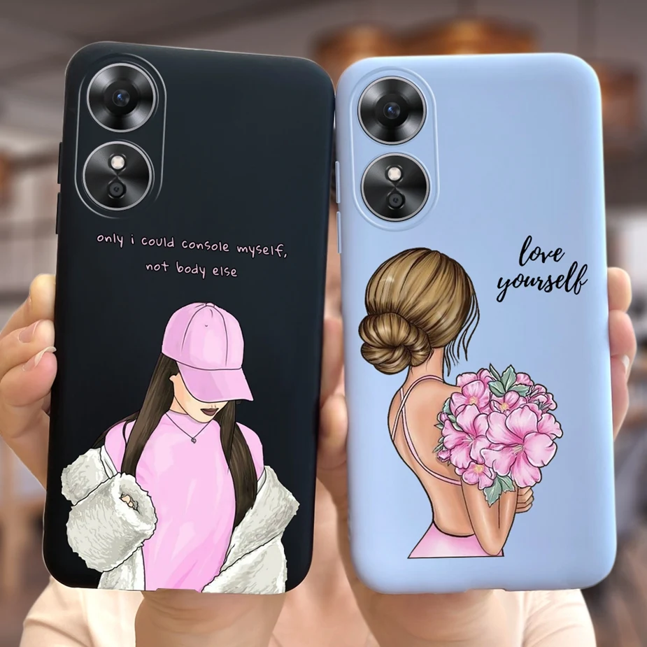 Para Oppo A17 A17K funda 2022 lindo amor corazón dibujos animados niñas cubierta suave funda de teléfono de silicona para Oppo A17K A 17 k OppoA17 contraportada - imagen 4