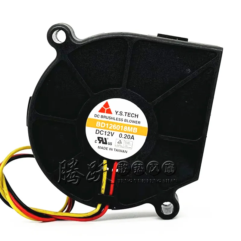 Nuevo para Y.S.TECH BD126018MB 6018 60mm x 18mm DC sin escobillas 60mm ventilador enfriador ventilador de refrigeración 12V 0.20A 3 pines doble rodamiento de bolas - imagen 2