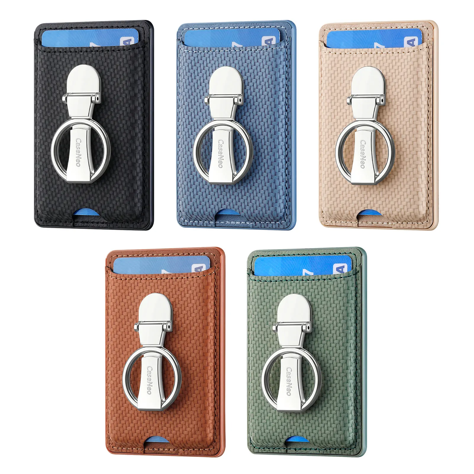 Bolsa de bolsillo con pegatina adhesiva para teléfono móvil, cartera Universal para teléfono móvil, soporte de anillo plegable, para IPhone 15 Pro Max - imagen 2