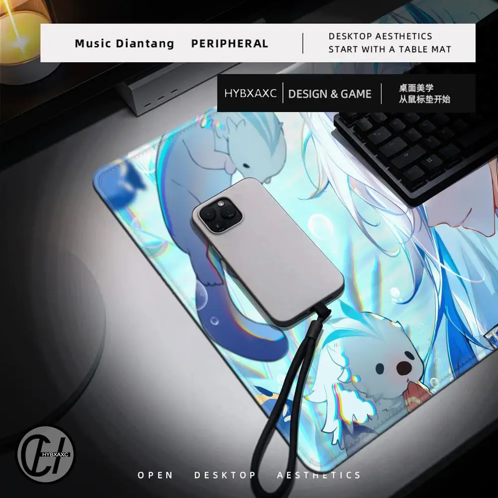 Alfombrilla de ratón Wriothesley Neuvillette Genshin Impact, alfombrilla grande XXL para ratón, acolchado para teclado de ordenador, accesorios para juegos de Anime, alfombrilla de escritorio - imagen 3