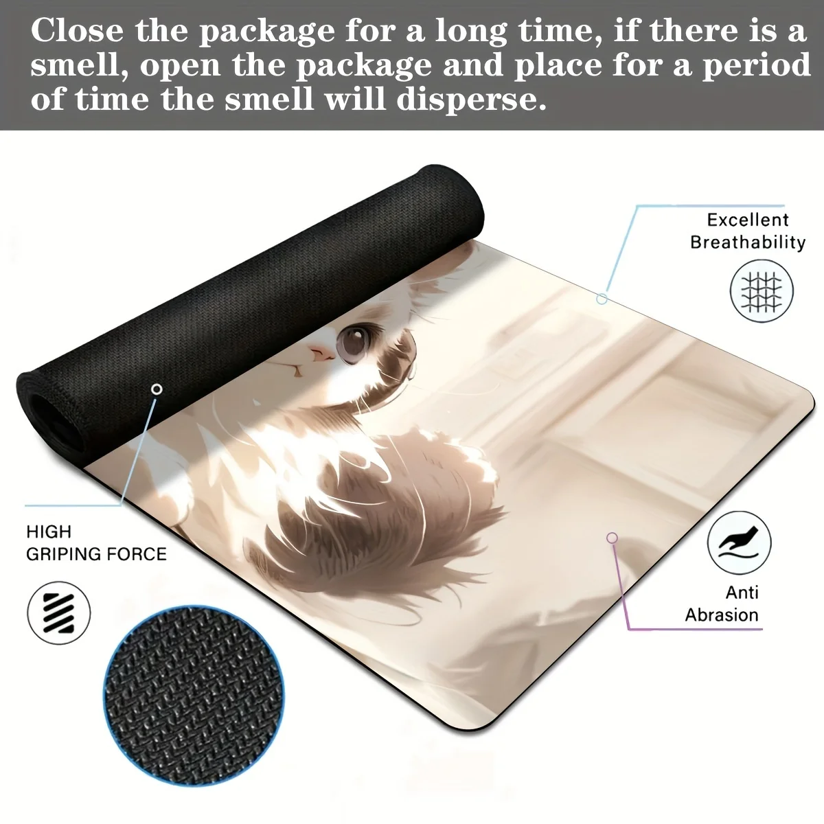 Alfombrilla de ratón XXL, alfombrilla de ratón de gato bonito, alfombrilla de escritorio de juego, alfombrilla de teclado de oficina, juego de oficina en casa antideslizante, regalo, accesorios de escritorio, alfombrilla de mesa - imagen 4