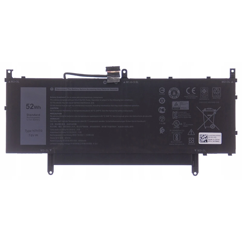 Nueva batería Original para ordenador portátil N7HT0 7,6 V 52Wh para Dell Latitude 15 9510 2 en 1 HYMNG N7HTO TVKGH N2NLL - imagen 3