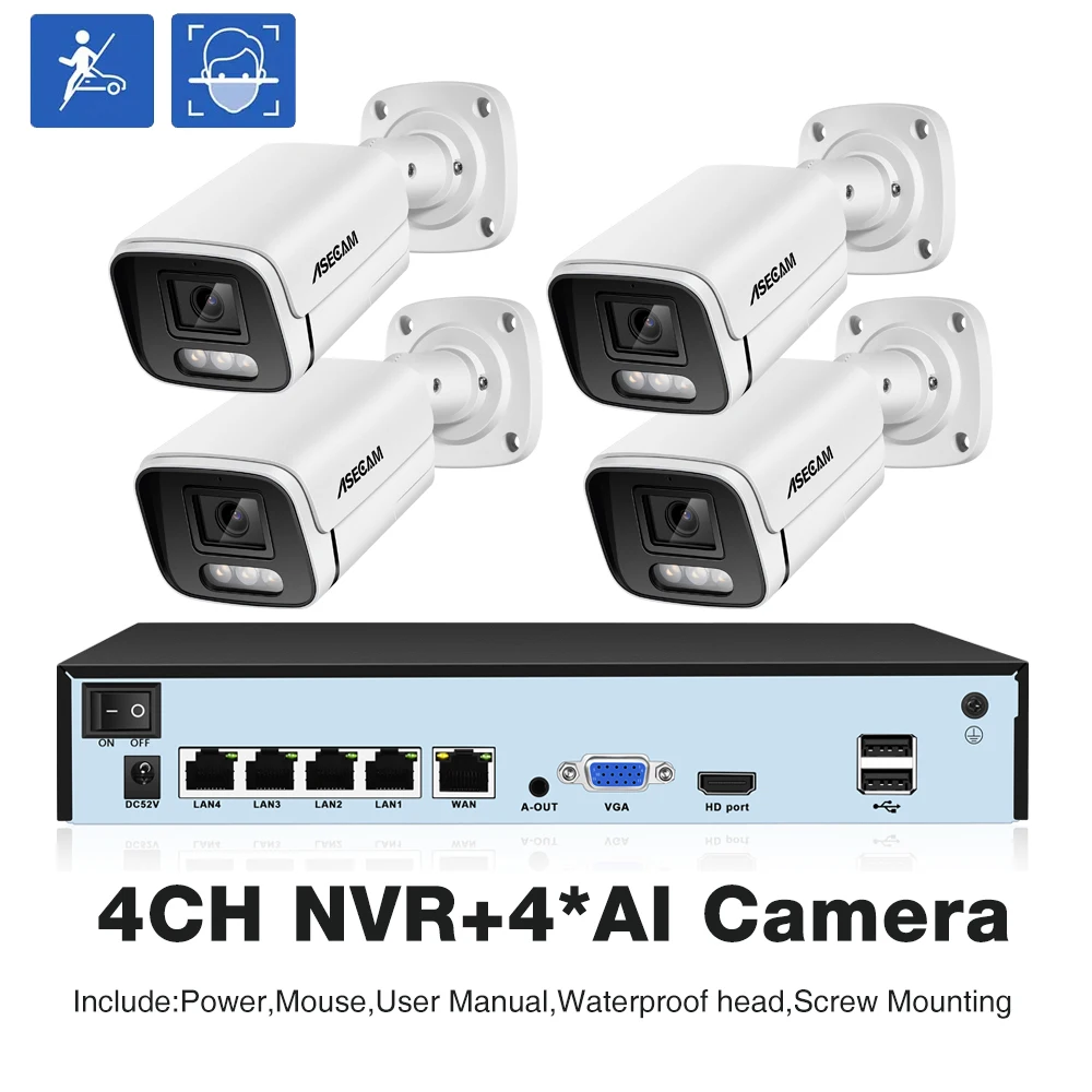 4CH NVR 4 AI Camera