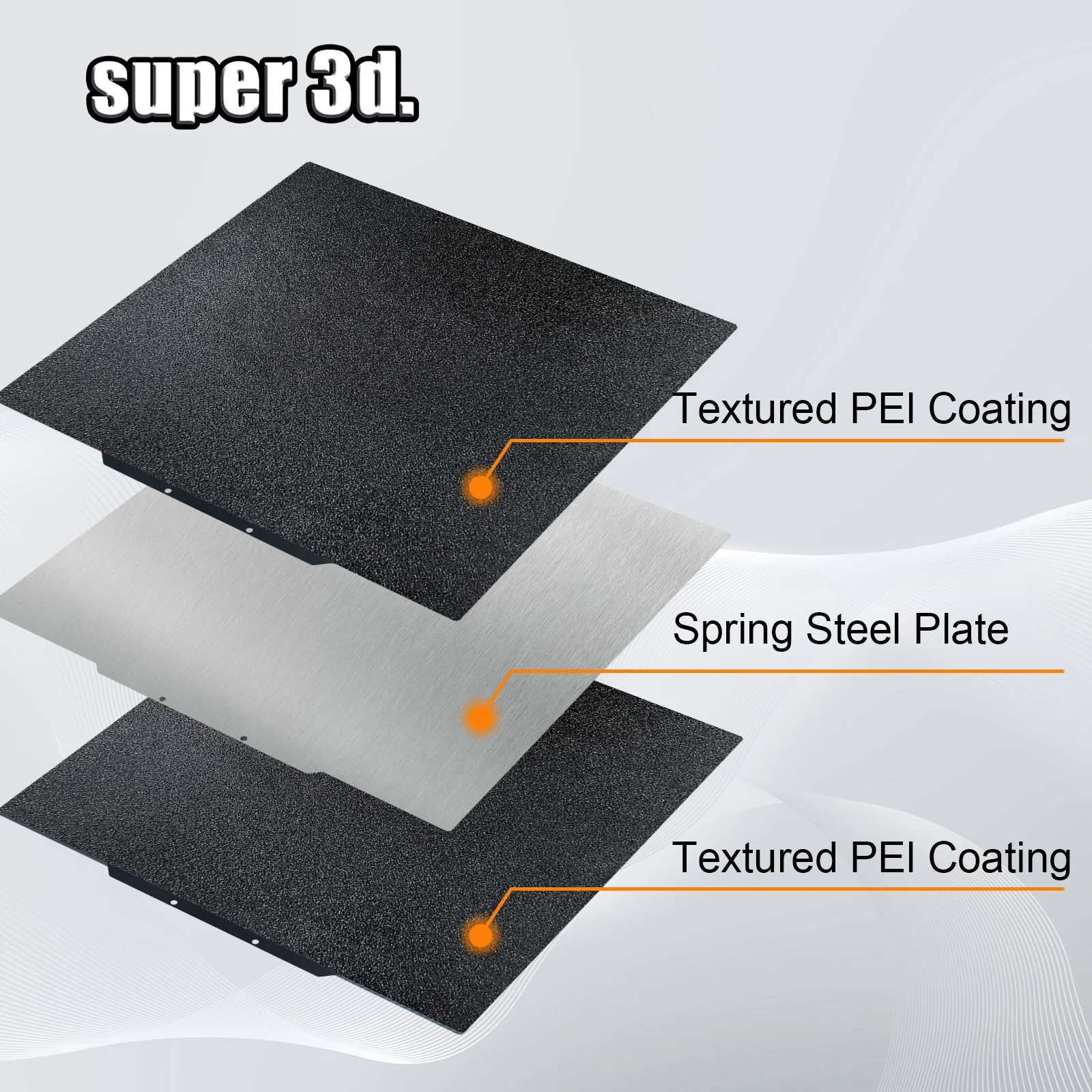 Placas de construcción para Elegoo Neptune 4 Max, 430x430 PEO PET PEI, placa de cama mejorada para Anycubic kobra 2 Max, accesorios, placa de construcción para cama - imagen 3