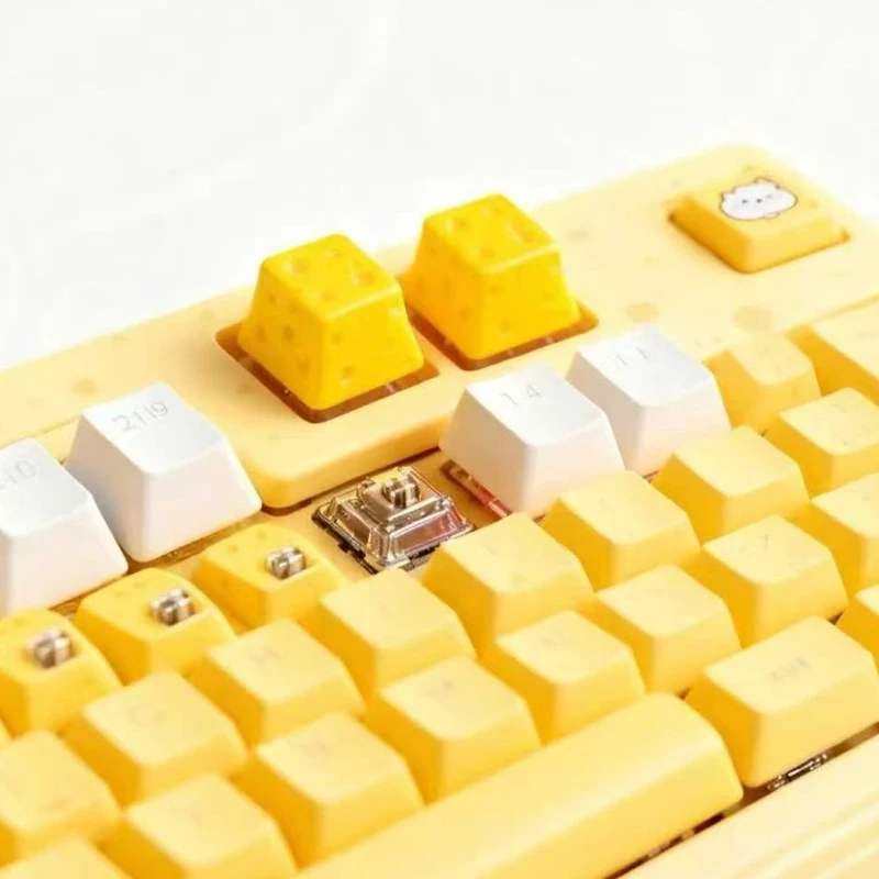 Teclado mecánico de resina personalizable con diseño de queso con personalidad, regalo creativo ESC reemplazable - imagen 2
