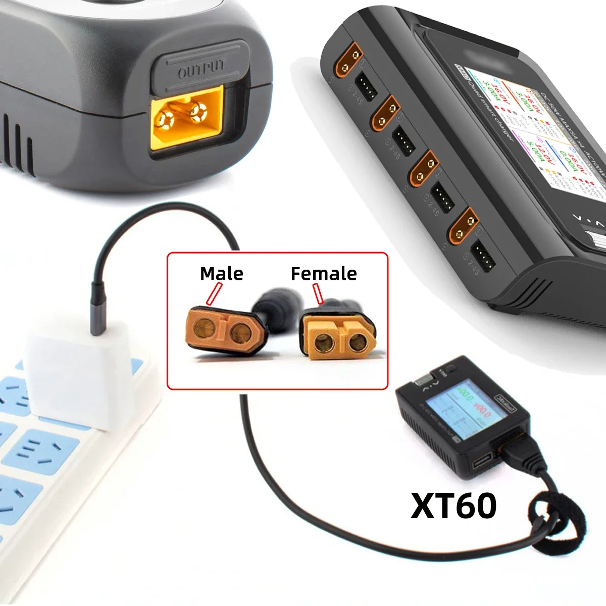 Adaptador XT60 a EC5 con enchufe DC Tipo C - imagen 3