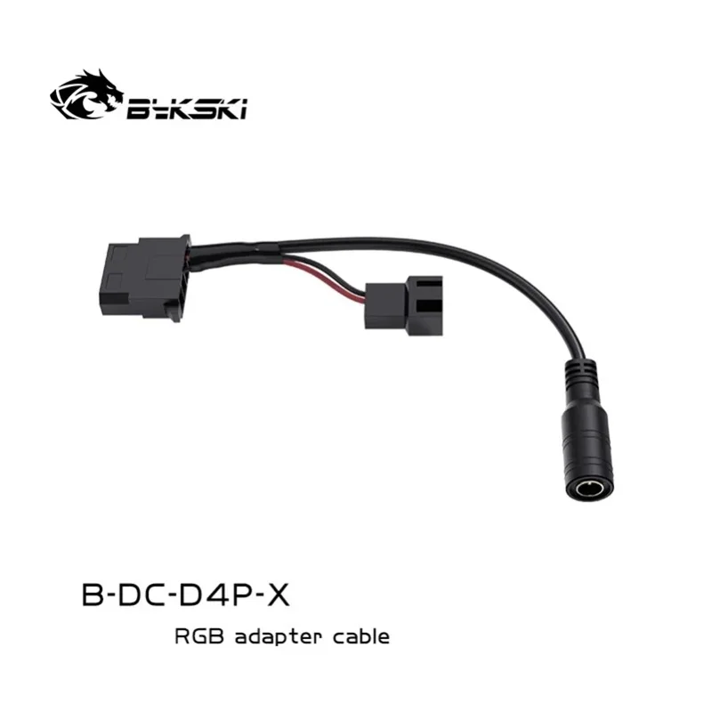 Cable adaptador de PC Bykski, puerto 4D grande a conector CC o bomba de agua de 12V/interfaz de fuente de alimentación del ventilador B-DC-D4P-X