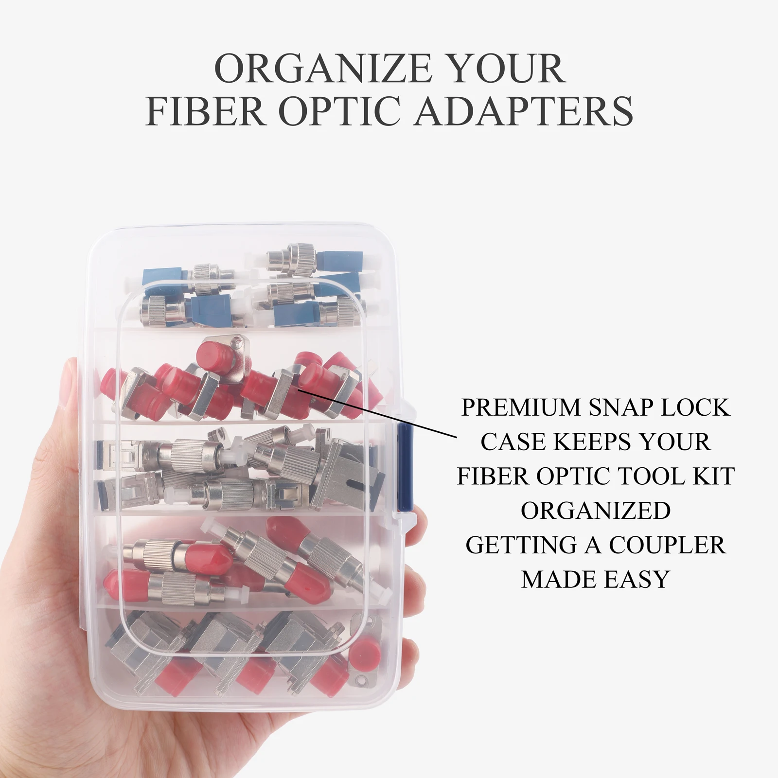 Kit de acoplador de fibra óptica de 42 piezas, kit adaptador de fibra para FC a SC/FC/LC/ST, conector convertidor para conversión de fibra - imagen 5