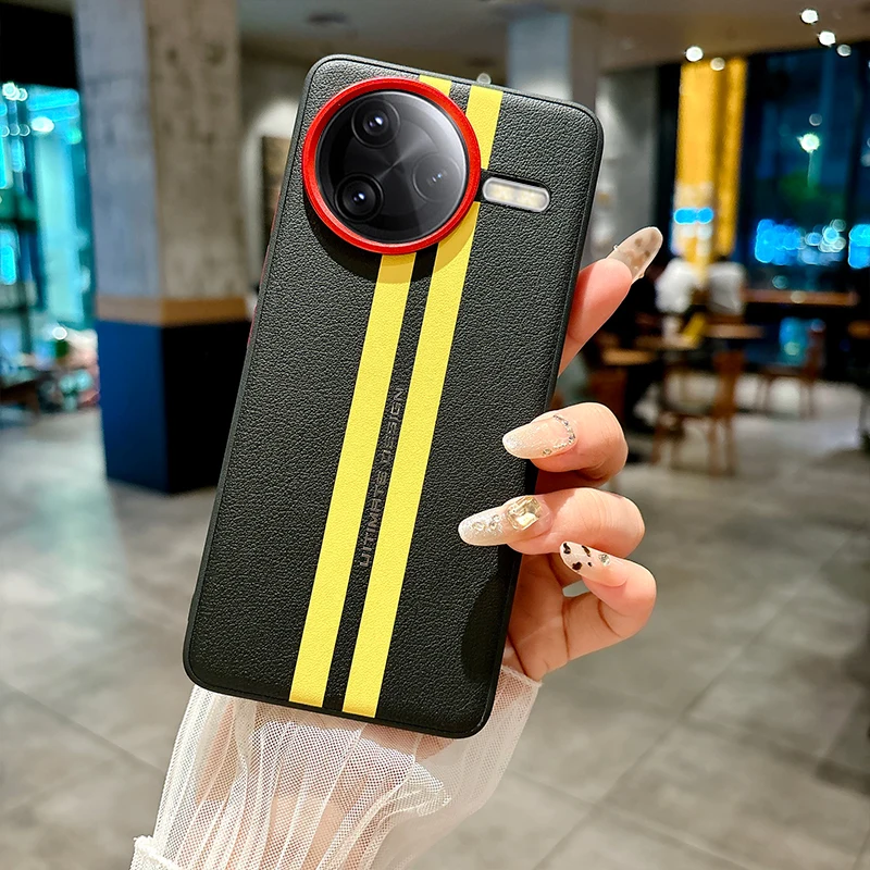 Para Xiaomi POCO F7 Pro funda de lujo de cuero PU Racetrack funda protectora trasera para Xiaomi POCO F7 Ultra F7Pro carcasa de teléfono - imagen 3