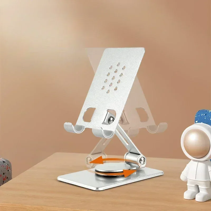 Soporte de escritorio plegable de aleación de aluminio para soporte de teléfono móvil y tableta, soporte de escritorio de metal universal