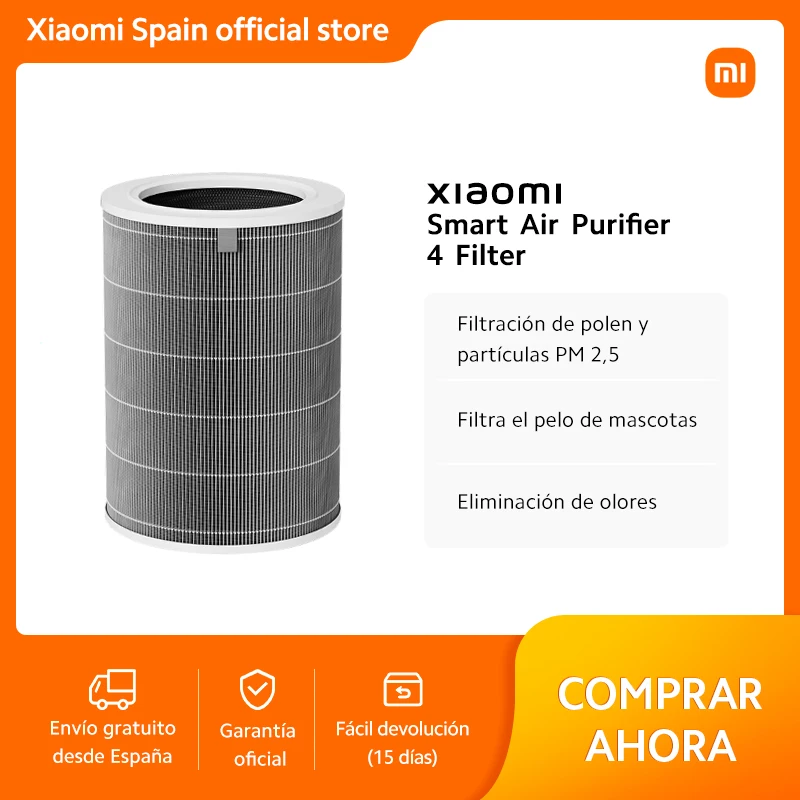 Xiaomi-purificador de aire inteligente, 4 filtros