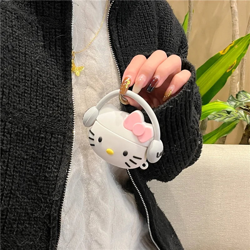 Funda de dibujos animados de Hello Kitty para Apple Airpods 1, 2, 3, funda para AirPods Pro Pro2 con gancho, accesorios para auriculares, caja para auriculares - imagen 3