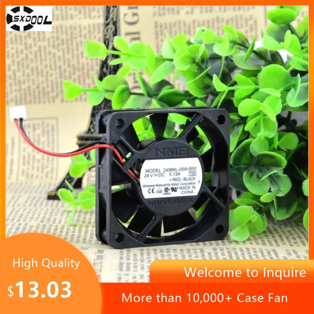 Ventilador de 60 mm para servidor, inversor y refrigeración industrial NMB 2406KL-05W-B50 24 V 0,13 A con doble rodamiento de bolas de 6 cm - imagen 3