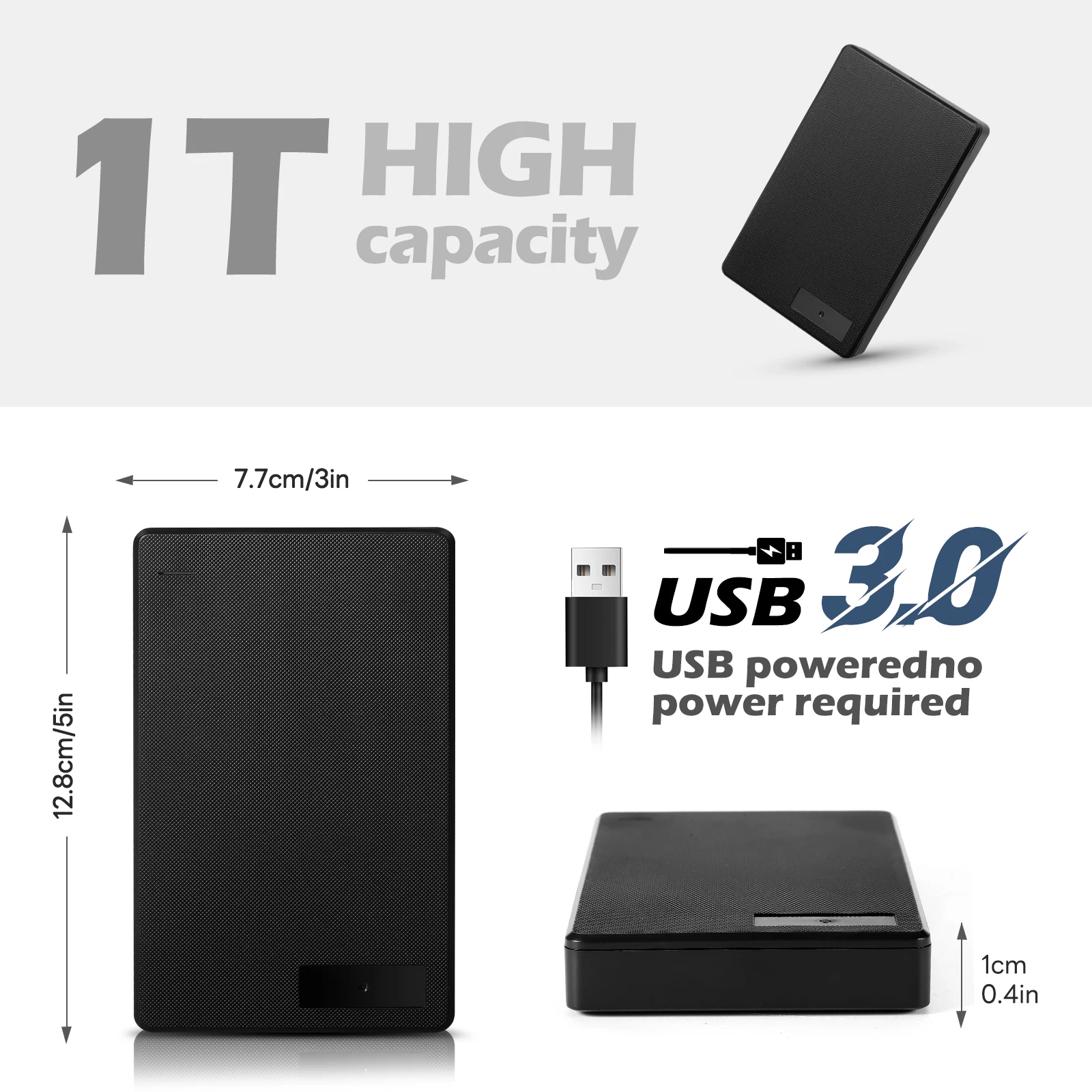 Disco duro HD externo portátil, 1 TB, 2 TB, 4 TB, 5 TB, memoria HDD, USB3.0, unidad flash de alta velocidad para computadora portátil, PC, MacBook, PS4, PS5 - imagen 3