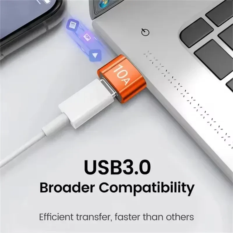 Adaptador OTG USB 3,0 a tipo C 10A, convertidor tipo C hembra a USB macho, transferencia de datos de carga rápida para Macbook Xiaomi Samsung - imagen 4