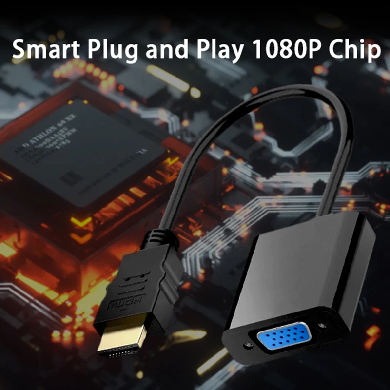 Adaptador HDTV a VGA de alta velocidad, convertidor HDTV A macho a VGA hembra, convertidor de Cable de vídeo escalador HD para PC y portátil - imagen 3